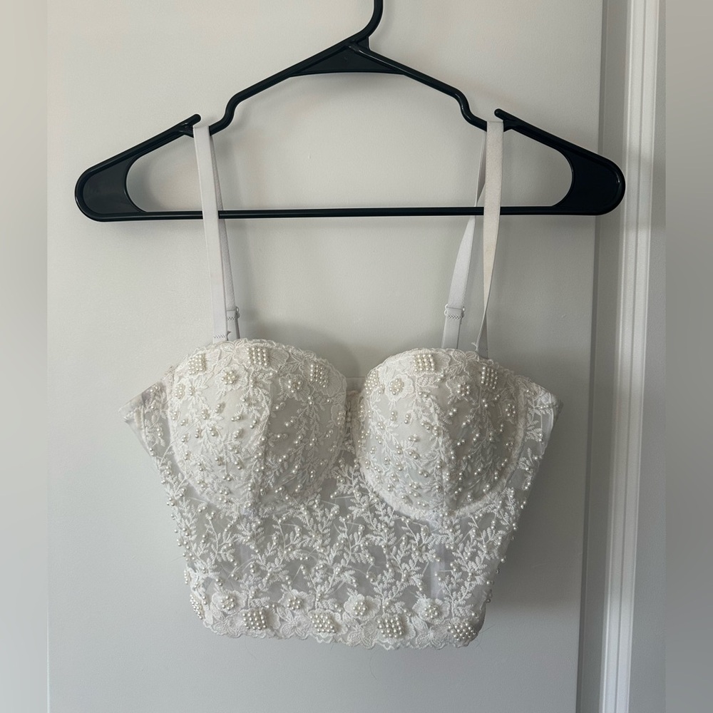 Windsor White Embellished Bustier